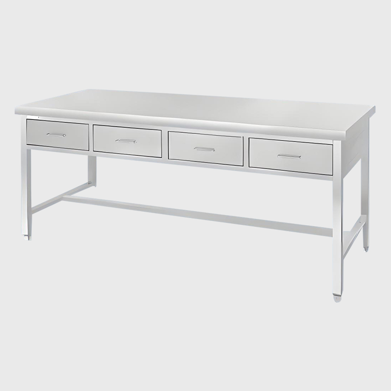 Sairaalan CSSD ruostumattomasta teräksestä valmistettu työpöytä